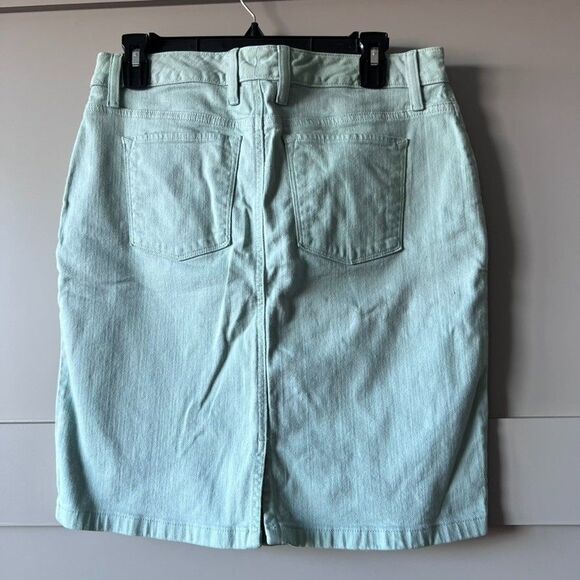 L.L. Bean Womens Jean Skirt Size 8 Green Favorite FIt  Denim Stretch Classic - Picture 5 of 13